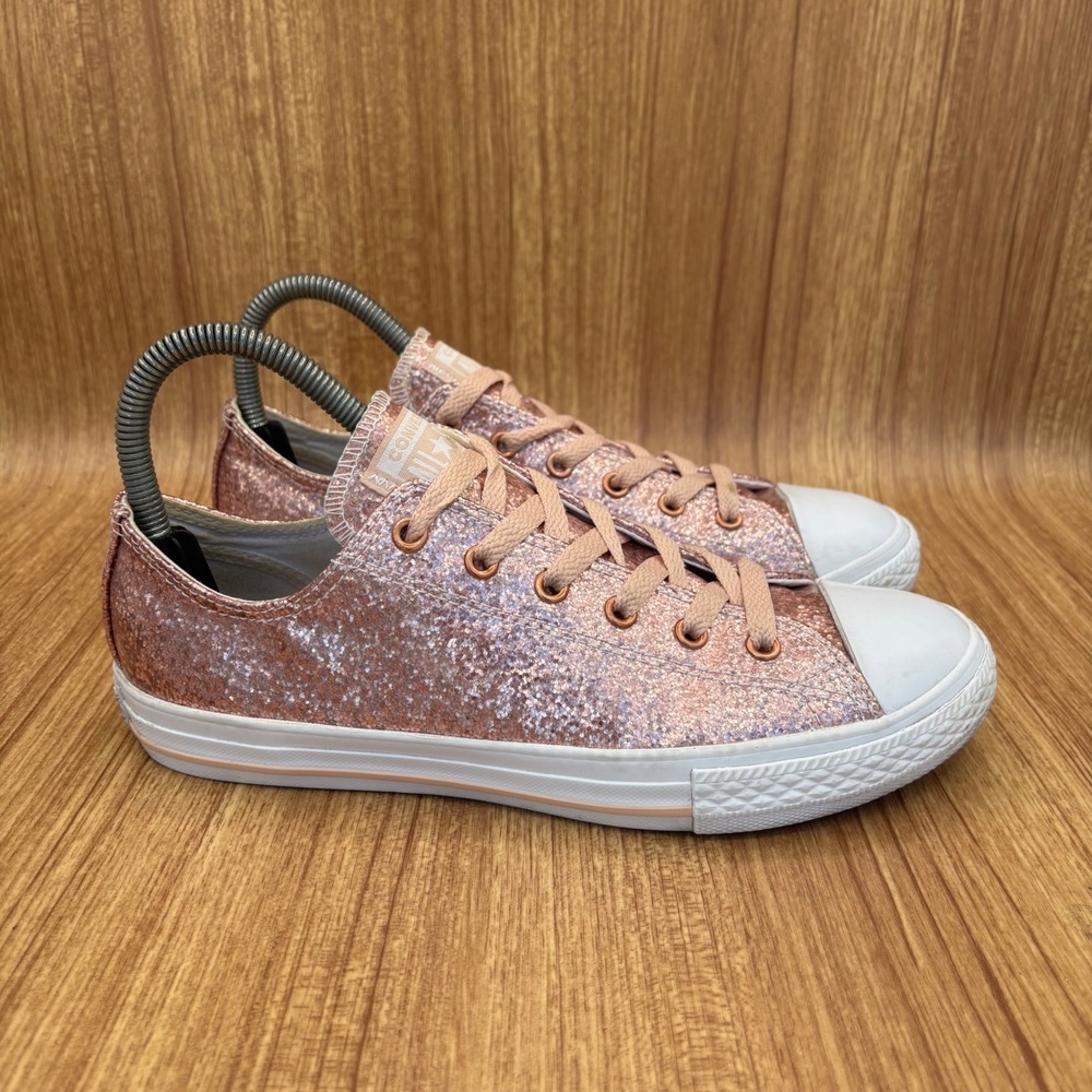 Converse Chuck Taylor All Star Junior 5 Rose Gold Glitter Low Top 659230C